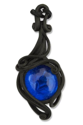 Anhänger mit Glas (rund blau)