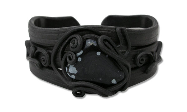 Armreifen mit Obsidian